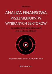 ksiazka tytu: Analiza finansowa przedsibiorstw wybranych sektorw ze szczeglnym uwzgldnieniem zagroenia upado autor: Wojciech Lichota, Ewelina Rabiej, Rafa Pitera