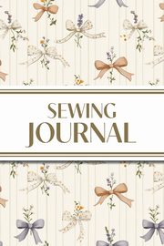 Sewing Journal (Orange and Purple Bows with Wildflowers on Cream Background), Revive Stationery