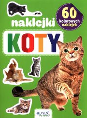 60 kolorowych naklejek Koty, 