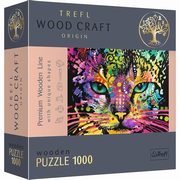 Puzzle Drewniane 1000 Kolorowy kot, 