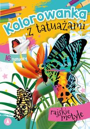 Kolorowanka z tatuaami Rajskie motyle, 
