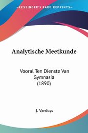 Analytische Meetkunde, Versluys J.
