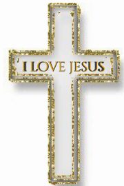 I love jesus  gold glitter cross blank journal, Huhn Sir Michael