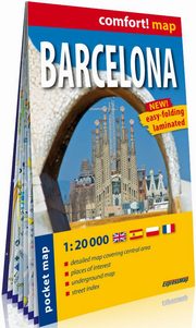 Barcelona (Barcelona); kieszonkowy laminowany plan miasta 1:20 000, praca zbiorowa