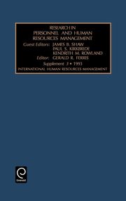 ksiazka tytu: Research in Personnel and Human Resources Management autor: James B. Shaw B. Shaw