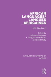 African Languages/Langues Africaines, 