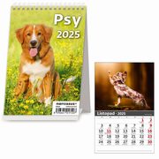 Kalendarz 2025 Biurkowy pionowy Psy miesiczny, 