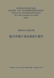 Konkursrecht, Jaeger Ernst