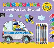 Kolorowanka z kredkami woskowymi Udane zabawy malucha Ksieczka fioletowa, 