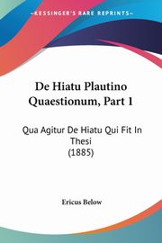 De Hiatu Plautino Quaestionum, Part 1, Below Ericus