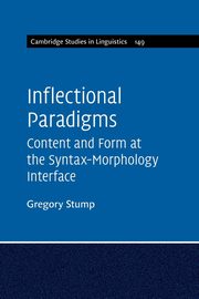 Inflectional Paradigms, Stump Gregory