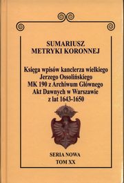 Sumariusz metryki koronnej Seria nowa MK 190, Krawczuk Wojciech