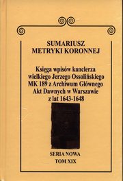 Sumariusz Metryki Koronnej Seria nowa Ksiga wpisw MK 189, Krawczuk Wojciech