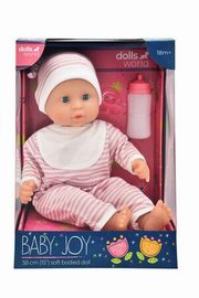 Lalka Baby Joy 38 cm ubranko w paski, 