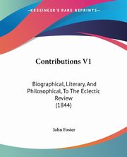 Contributions V1, Foster John