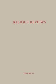 Residue Reviews / Ruckstands-Berichte, Gunther Francis A.
