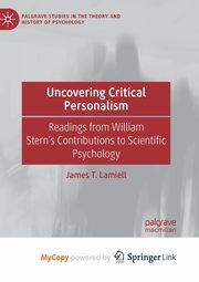 Uncovering Critical Personalism, Lamiell James T.