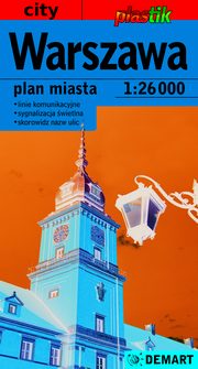 Warszawa plan miasta 1:26 000 mapa samochodowa plastik, 