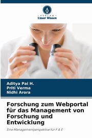 ksiazka tytu: Forschung zum Webportal fr das Management von Forschung und Entwicklung autor: Pai H. Aditya