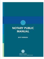 Rhode Island Notary Public Manual, Secretary of State Rhode Island