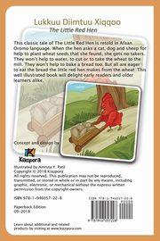 Lukkuu Diimtuu Xiqqoo - The little Red Hen - Afaan Oromo Children's Book, 