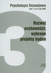 ksiazka tytu: Psychologia rozwoju Tom 11 nr 3 rok 2006 autor: 