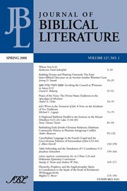 Journal of Biblical Literature, Spring 2008, 