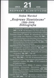 Rozprawy slawistyczne nr 21 1986-06 Bibliografia, Warcho Stefan