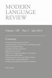 Modern Language Review (109, 