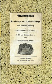Grabschriften und Denkverse auf Todtenkrnze, Wedekind Th.
