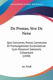 De Pronao, Sive De Nexu, Kraft Jac.