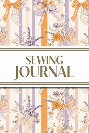 Sewing Journal (Orange and Purple Wildflower Bows with Vertical Stripes), Revive Stationery