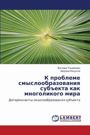 ksiazka tytu: K Probleme Smysloobrazovaniya Subekta Kak Mnogolikogo Mira autor: Tashimova Fatima