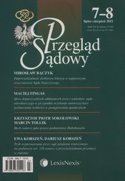 ksiazka tytu: Przegld Sdowy 7-8/2011 autor: 