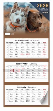 Kalendarz trzymiesiczny premium 2026, 