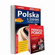 Polska Atlas samochodowy + instrukcja pierwszej pomocy 1:250 000, 