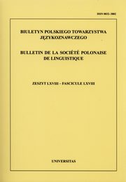 ksiazka tytu: Biuletyn Polskiego Towarzystwa Jzykoznawczego Zeszyt 68 autor: 