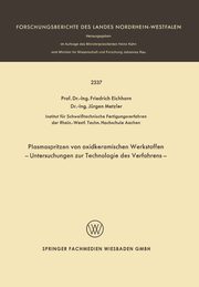 Plasmaspritzen Von Oxidkeramischen Werkstoffen, Eichhorn F.