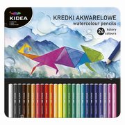 Kredki akwarelowe w metalowym pudeku 24 kolory Kidea, 
