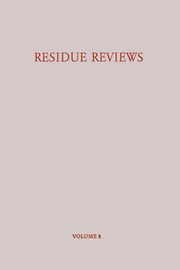 Residue Reviews / Ruckstands-Berichte, A. Gunther Francis