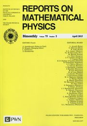 ksiazka tytu: Reports on Mathematical Physics 75/2 2015 Kraj autor: 