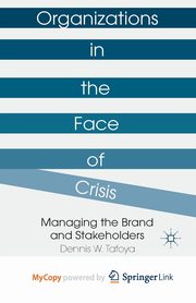 Organizations in the Face of Crisis, Tafoya Dennis W.