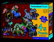4x1 Puzzle konturowe Animals with Babies, 