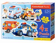 4x1 Puzzle Konturowe Rescue Services, 