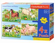 4x1 Puzzle Animal Moms and Babies, 