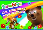 Blok techniczny A4 Bambino z kolorowymi kartkami 10 kartek, 