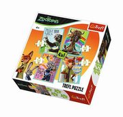 ksiazka tytu: Puzzle Zootopia 4w1  Portrety autor: 