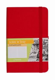 Notes A5 z gumk Romantyzm linia czerwony, 