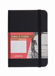 Notes A7 z gumk Secesja kratka czarny, 