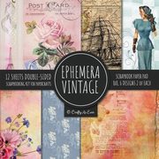 Ephemera Vintage Scrapbook Paper Pad 8x8 Scrapbooking Kit for Papercrafts, Cardmaking, DIY Crafts, Old Retro Theme, Decoupage Designs, Crafty As Ever